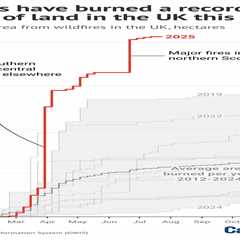 Analysis: Record UK wildfires have burned an area twice the size of Glasgow in 2025
